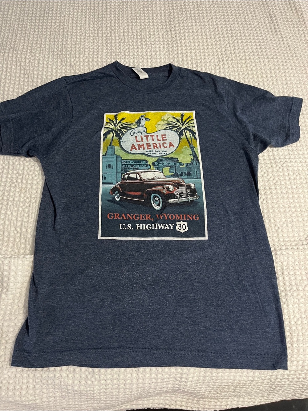 Men's Navy Graphic T-Shirt - Little America Granger, Wyoming